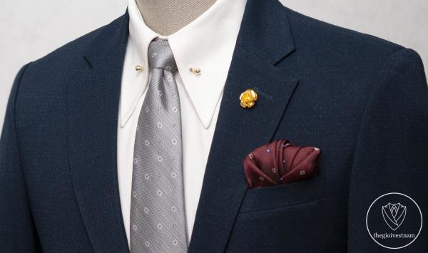 Bộ Suit Xanh Đen Chấm Nhỏ Modern Fit TGS356 - hình 2