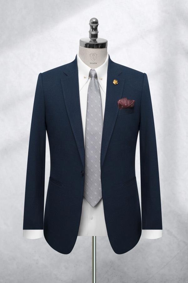 Bộ Suit Xanh Đen Chấm Nhỏ Modern Fit TGS356 - hình 1