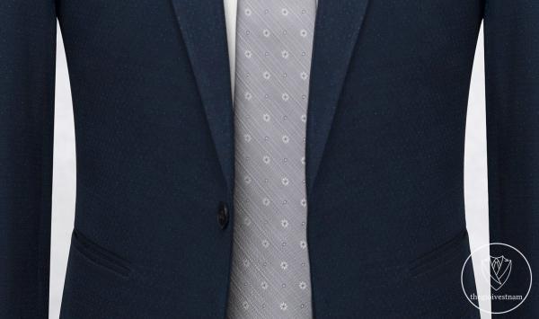 Bộ Suit Xanh Đen Chấm Nhỏ Modern Fit TGS356 - hình 3