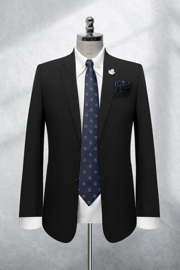 Bộ Suit Đen Gân Kẻ Vuông Modern Fit TGS357 - hình 1