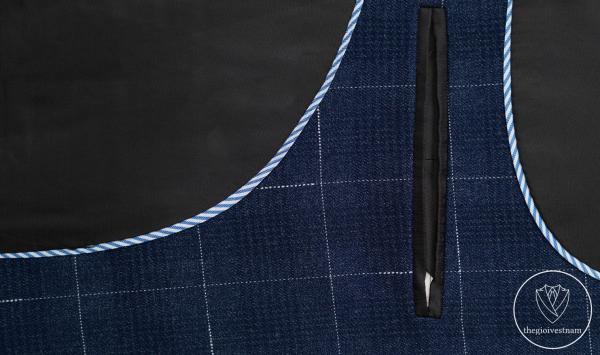 Bộ Suit Xanh Denim Kẻ Ô Modern Fit TGS358 - hình 4