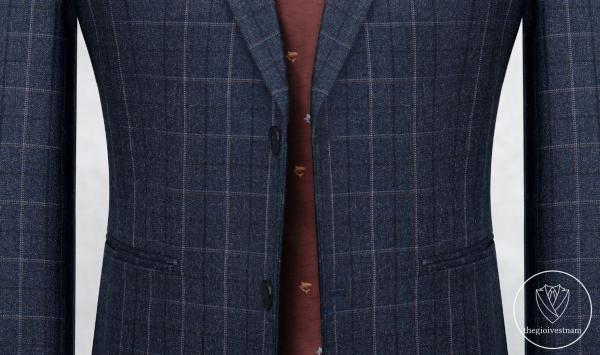 Bộ Suit Caro Xanh Sọc Vàng Modern Fit TGS359 - hình 3