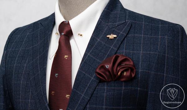 Bộ Suit Caro Xanh Sọc Vàng Modern Fit TGS359 - hình 2