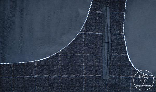 Bộ Suit Caro Xanh Sọc Vàng Modern Fit TGS359 - hình 4