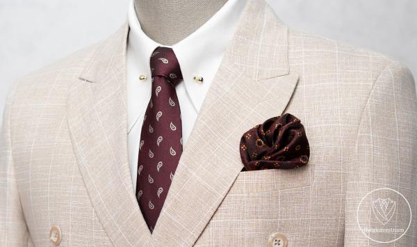 Bộ Suit Beige Kẻ Caro Modern Fit TGS364 - hình 2