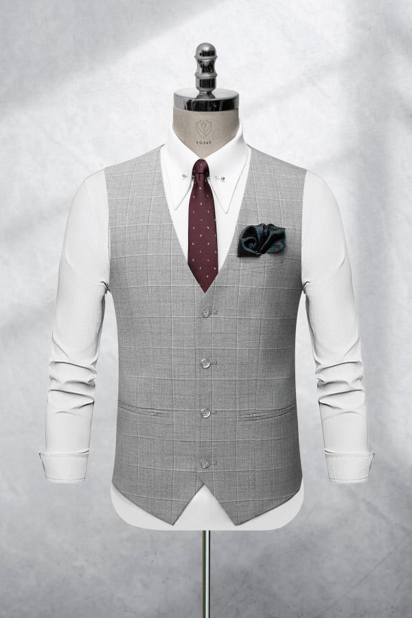 Bộ Suit Ghi Xám Kẻ Caro Modern Fit TGS365 - hình 2