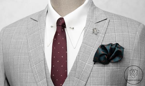 Bộ Suit Ghi Xám Kẻ Caro Modern Fit TGS365 - hình 4