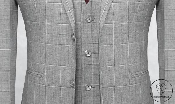 Bộ Suit Ghi Xám Kẻ Caro Modern Fit TGS365 - hình 3