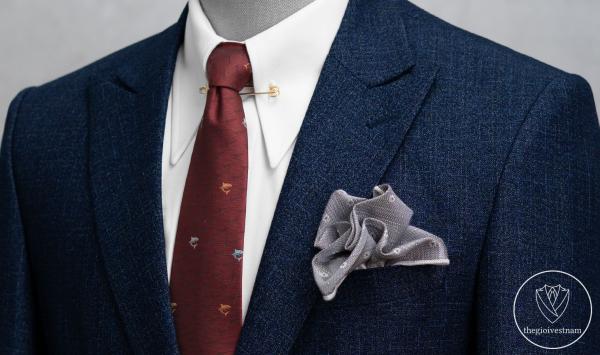 Bộ Suit Xanh Đậm Sọc Xước Classic Fit TGS367 - hình 2