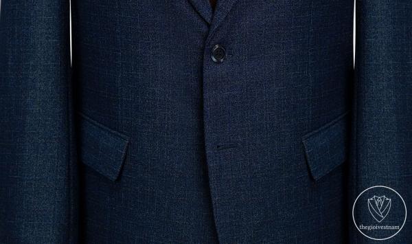 Bộ Suit Xanh Đậm Sọc Xước Classic Fit TGS367 - hình 3