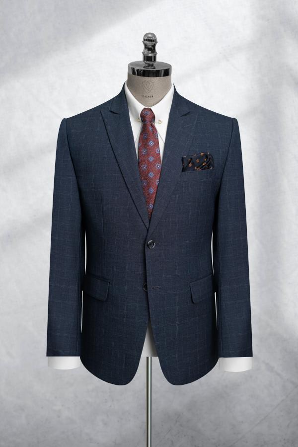 Bộ Suit Xám Đậm Kẻ Ô Classic Fit TGS368 - hình 1