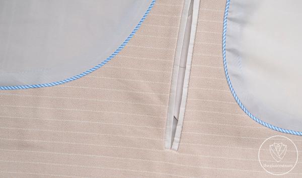 Bộ Suit Kem Nhạt Kẻ Sọc Modern Fit TGS369 - hình 5