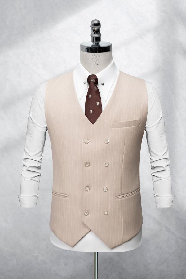 Bộ Suit Kem Nhạt Kẻ Sọc Modern Fit TGS369 - hình 2