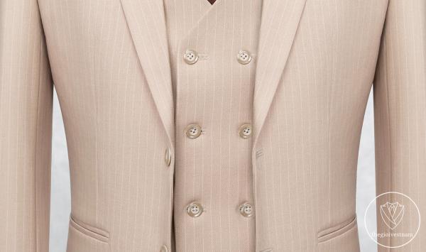 Bộ Suit Kem Nhạt Kẻ Sọc Modern Fit TGS369 - hình 4