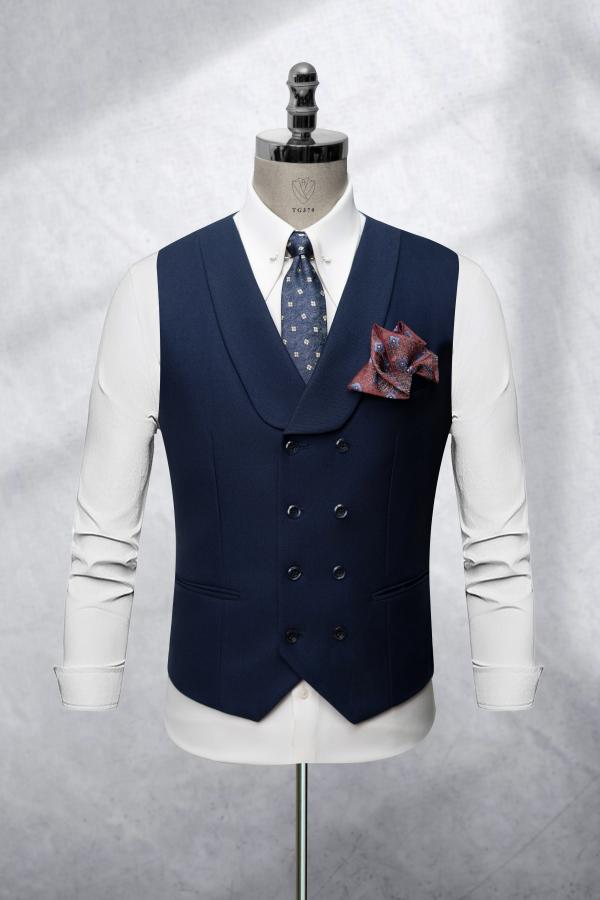 Bộ Suit Xanh Đen Kẻ Ô Mờ Modern Fit TGS370 - hình 2