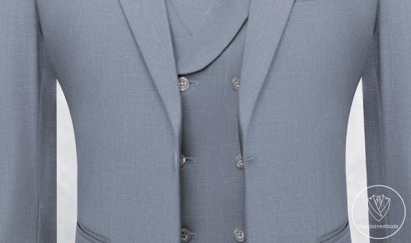 Bộ Suit Xám Xanh Kẻ Sọc Xước Modern Fit TGS371 - hình 4