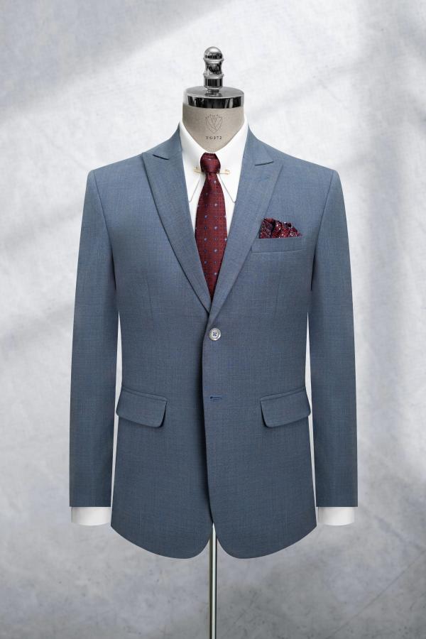 Bộ Suit Xám Ghi Nhạt Sọc Xước  Classic Fit TGS372 - hình 1