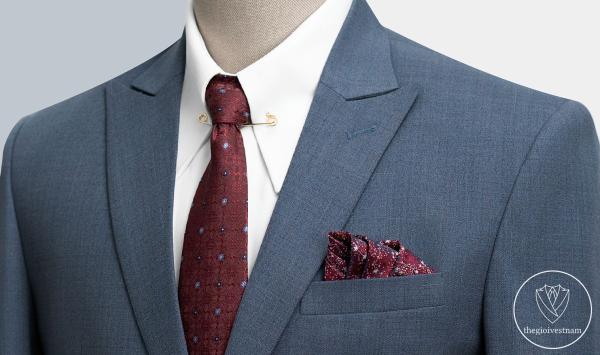 Bộ Suit Xám Ghi Nhạt Sọc Xước  Classic Fit TGS372 - hình 2