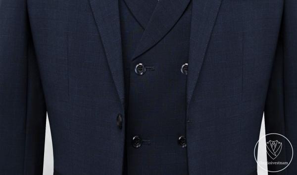 Bộ Suit Xanh Đen Họa Tiết Kẻ Xước Modern Fit TGS374 - hình 4