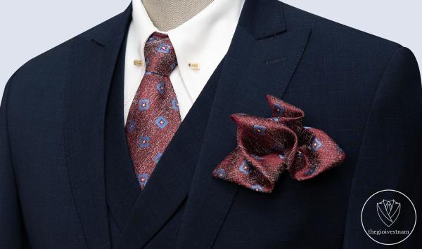 Bộ Suit Xanh Đen Họa Tiết Kẻ Xước Modern Fit TGS374 - hình 3