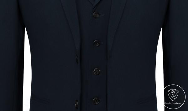 Bộ Suit Xanh Đen Phối Đột Chỉ Viền Modern Fit TGS377 - hình 4