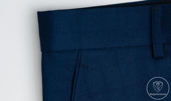 Bộ Suit Xanh Navy Phối Đột Chỉ Viền Modern Fit TGS378 - hình 7