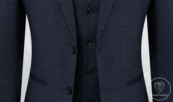 Bộ Suit Xám Đậm Hoạ Tiết Kẻ Xước Modern Fit TGS379 - hình 4