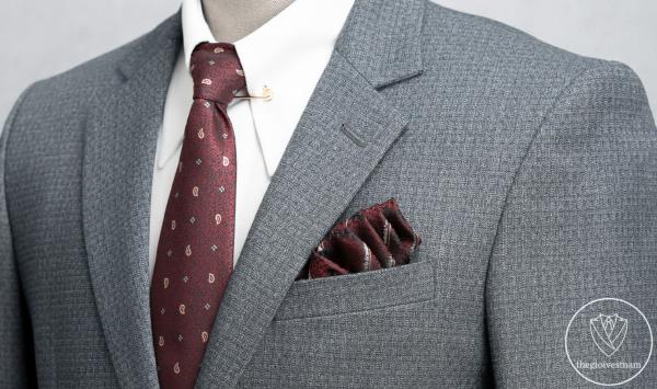 Bộ Suit Ghi Xanh Hoạ Tiết Kẻ Mờ Classic Fit TGS387 - hình 2