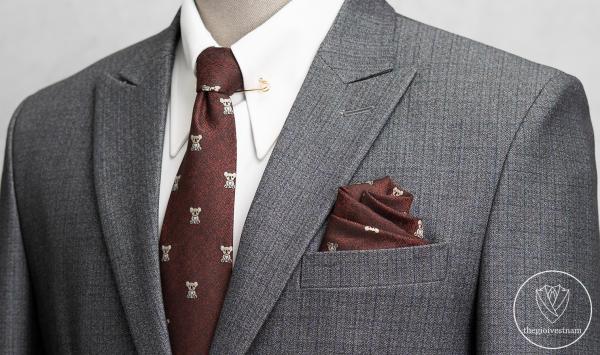 Bộ Suit Xám Nâu Hoạ Tiết Kẻ Classic Fit  TGS388 - hình 2