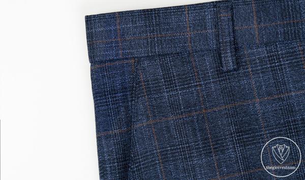 Bộ Suit Xanh Denim Phối Kẻ Caro Modern Fit TGS389 - hình 8