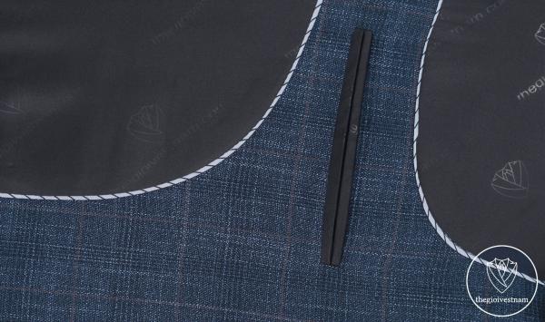 Bộ Suit Xanh Denim Phối Kẻ Caro Modern Fit TGS389 - hình 5