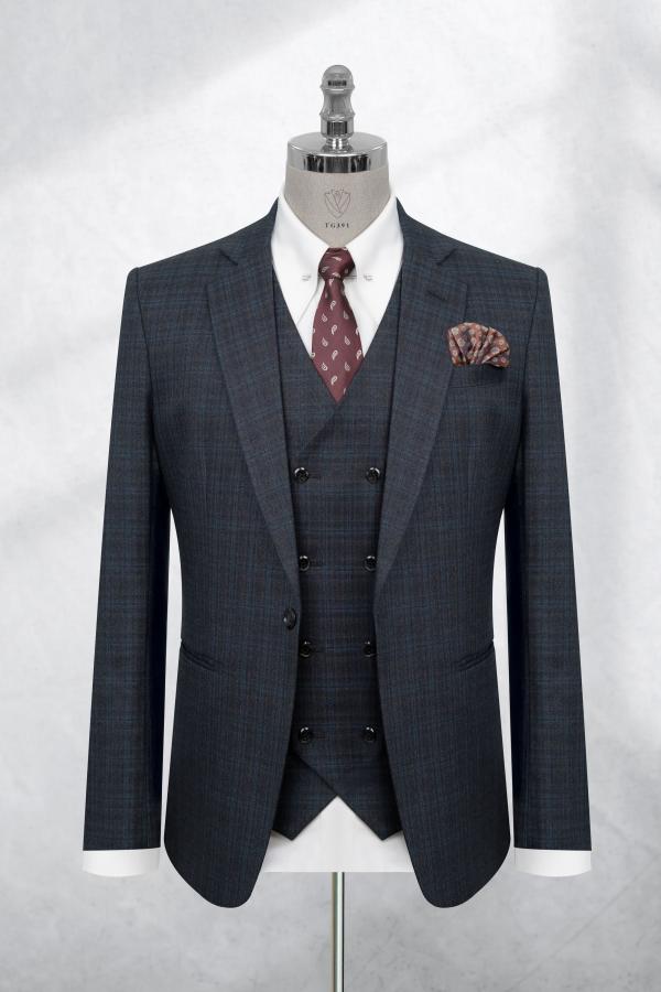 Bộ Suit Caro Đen Phối Màu Modern Fit TGS391 - hình 1