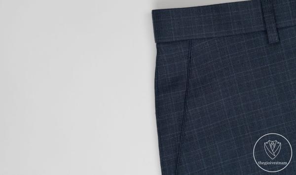 Bộ Suit Xanh Denim Đậm Kẻ Caro Mờ Modern Fit TG395 - hình 8