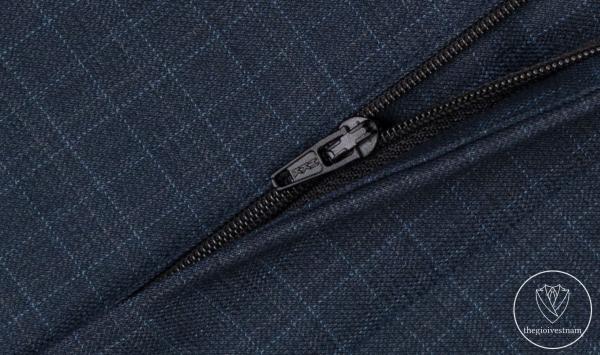 Bộ Suit Xanh Denim Đậm Kẻ Caro Mờ Modern Fit TG395 - hình 7