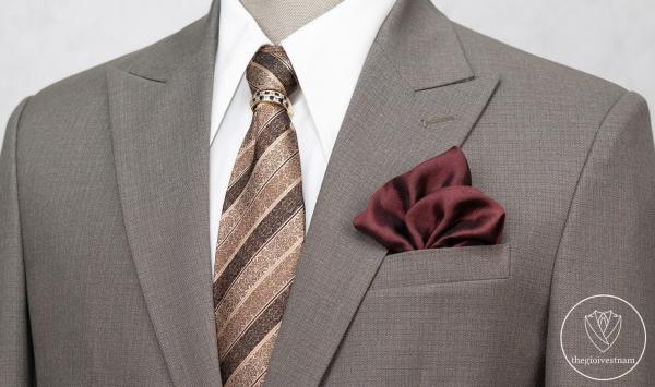 Bộ Suit Nâu Đất Kẻ Classic Fit TGS396 - hình 2