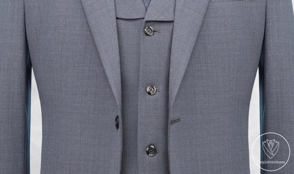 Bộ Suit Xám Denim Kẻ Sọc Ẩn Modern Fit TGS397 - hình 4