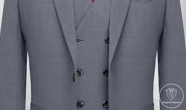 Bộ Suit Xám Denim Kẻ Sọc Ẩn Modern Fit TGS397 - hình 4