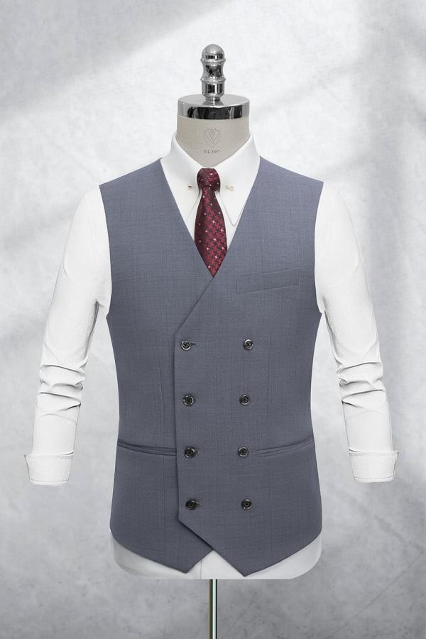 Gile Nam Xám Denim Kẻ Sọc Ẩn Modern Fit TGGL397 - hình 1