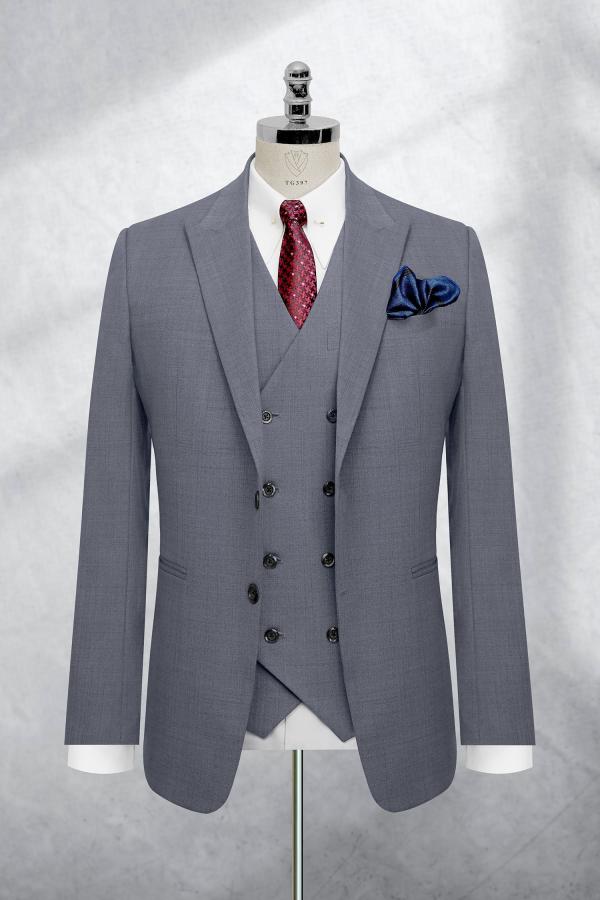 Bộ Suit Xám Denim Kẻ Sọc Ẩn Modern Fit TGS397 - hình 1
