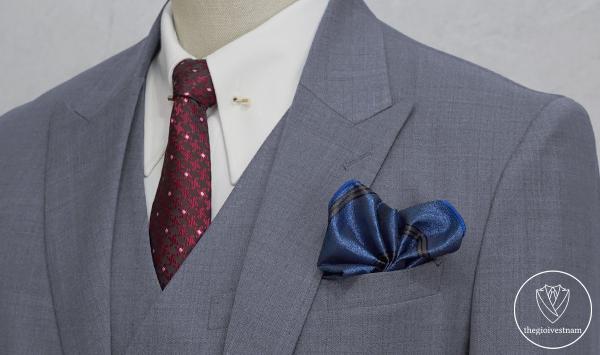 Bộ Suit Xám Denim Kẻ Sọc Ẩn Modern Fit TGS397 - hình 3