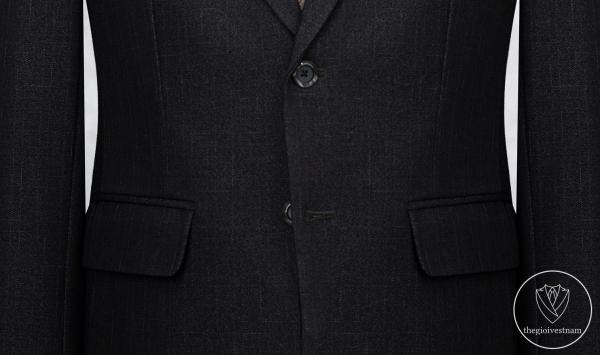 Bộ Suit Đen Kẻ Sọc Xước Trắng Classic Fit TGS398 - hình 3