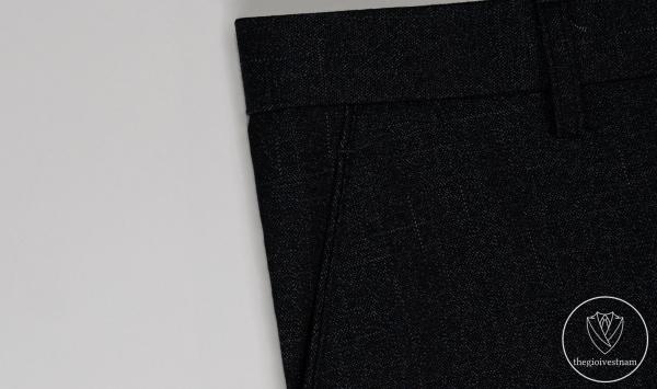 Bộ Suit Đen Kẻ Sọc Xước Trắng Classic Fit TGS398 - hình 7