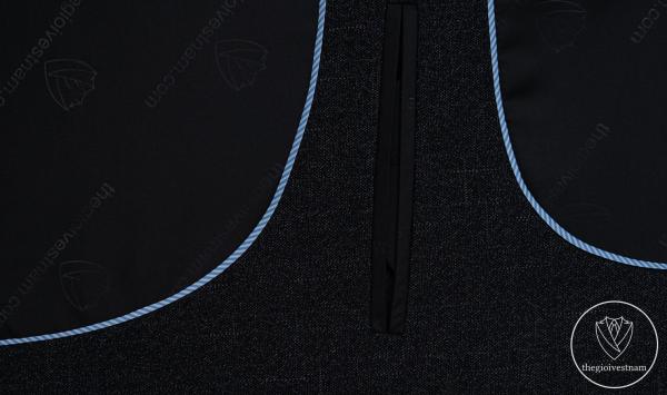 Bộ Suit Đen Kẻ Sọc Xước Trắng Classic Fit TGS398 - hình 4