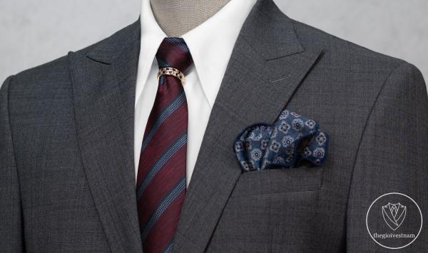 Bộ Suit Xám Chì Phối Sọc Ẩn 2 Nút Classic Fit TGS399 - hình 2