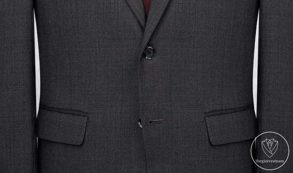 Bộ Suit Xám Chì Phối Sọc Ẩn 2 Nút Classic Fit TGS399 - hình 3