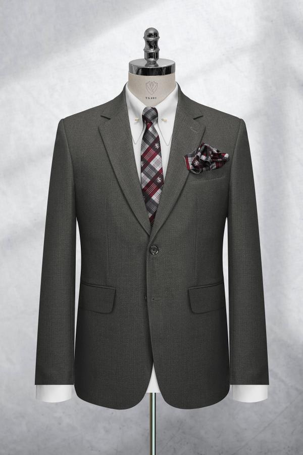 Bộ Suit Nâu Rêu Phối Màu 2 Nút Classic Fit TGS401 - hình 1