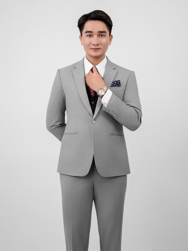 Bộ Suit Xám Trắng Caro Modern Fit TGS355 - hình 7