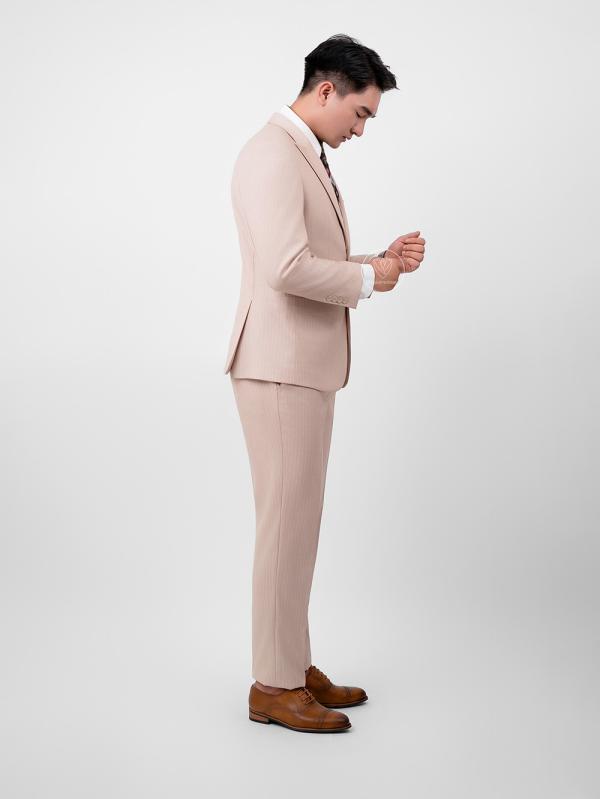 Bộ Suit Kem Nhạt Kẻ Sọc Modern Fit TGS369 - hình 10