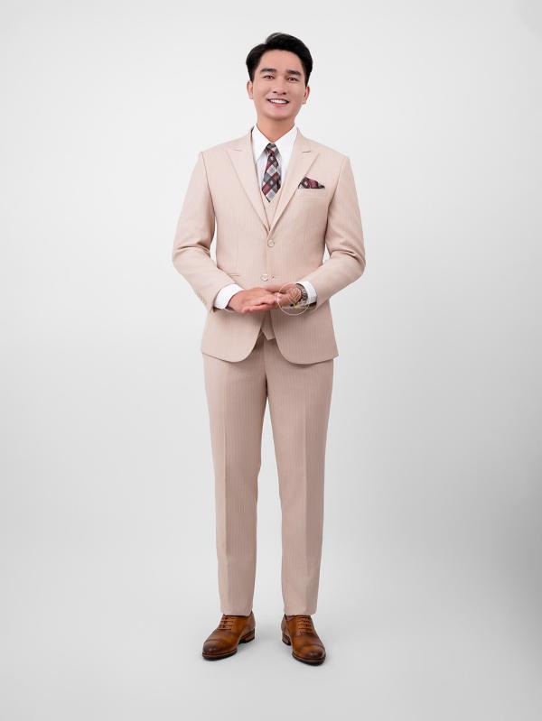 Bộ Suit Kem Nhạt Kẻ Sọc Modern Fit TGS369 - hình 9