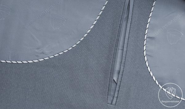 Bộ Suit Xám Trắng Phối Đột Chỉ Viền Modern Fit TGS376 - hình 5